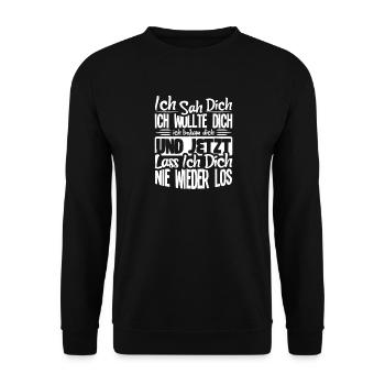 Je t’ai vu, je t’ai voulu, je t’ai eu - Sweat-shirt Unisexe - noir - Devant - Alina (178cm) & Michal (187cm)