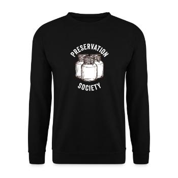 Funny Canning Preservation Society - Unisex Sweatshirt - black - Front - Alina (178cm) & Michal (187cm)