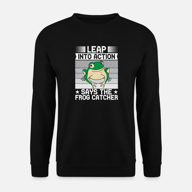 Frog Catcher Leap Into Action Frog - Unisex Pullover - Schwarz