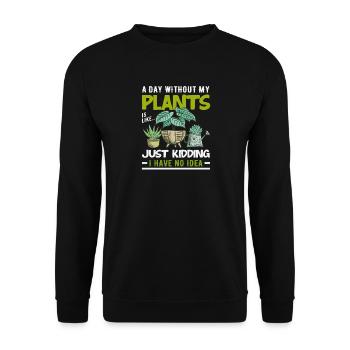 Journée sans plantes Jardinier amoureux des plantes - Sweat-shirt Unisexe - noir - Devant - Alina (178cm) & Michal (187cm)