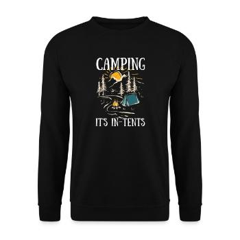 Camping Es ist in Zelten - Unisex Pullover - Schwarz - Vorne - Alina (178cm) & Michal (187cm)
