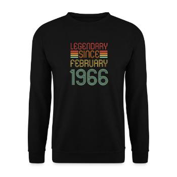 Légendaire depuis février 1966, Rétro, Birthday - Sweat-shirt Unisexe - noir - Devant - Alina (178cm) & Michal (187cm)