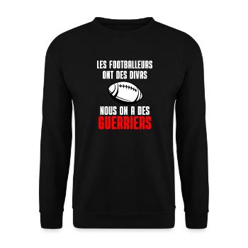 Rugby Warriors vs Divas Football - Unisex Sweatshirt - black - Front - Alina (178cm) & Michal (187cm)