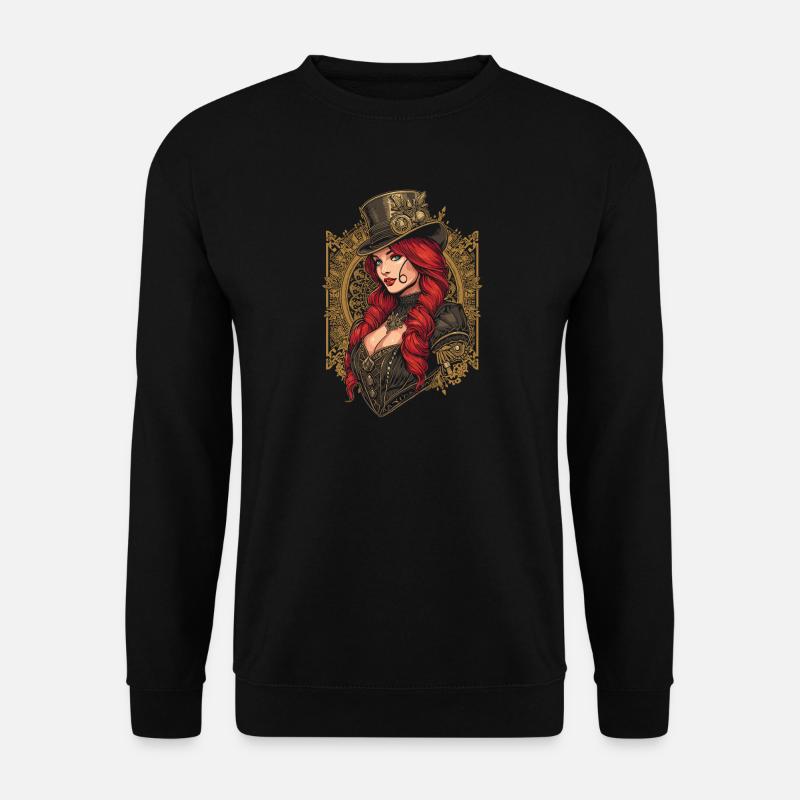 Steam Punk Schöne Frauen Steampunk - Unisex Pullover - Schwarz