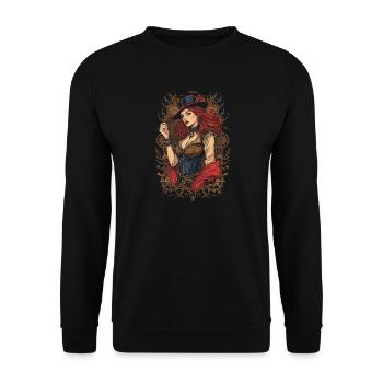 Steam Punk Beautiful Women Steampunk - Unisex Sweatshirt - black - Front - Alina (178cm) & Michal (187cm)