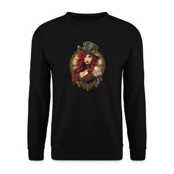 Steam Punk Beautiful Women Steampunk - Unisex Sweatshirt - black - Front - Alina (178cm) & Michal (187cm)