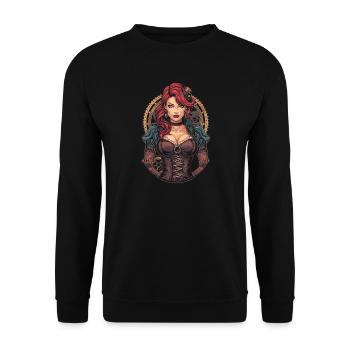 Steam Punk Beautiful Women Steampunk - Unisex Sweatshirt - black - Front - Alina (178cm) & Michal (187cm)