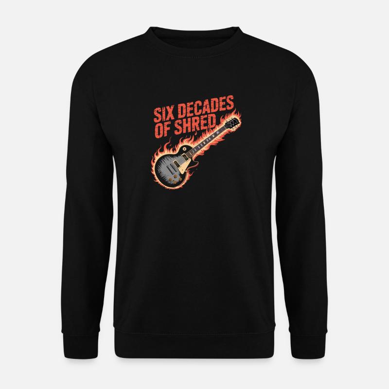Sechs Jahrzehnte Rock-Gitarre Feuer - Unisex Pullover - Schwarz