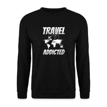 Cadeau d’aventure de voyage dans le monde - Sweat-shirt Unisexe - noir - Devant - Alina (178cm) & Michal (187cm)
