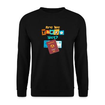 Drôle de Voyageur Monde Cadeau de Voyage Court, Voyage Drôle - Sweat-shirt Unisexe - noir - Devant - Alina (178cm) & Michal (187cm)
