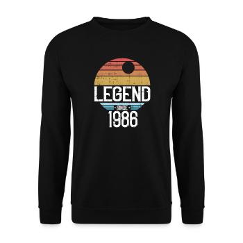 Légende 1986 Logo Retro Sun - Sweat-shirt Unisexe - noir - Devant - Alina (178cm) & Michal (187cm)
