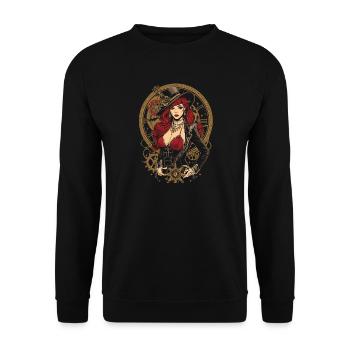 Steam Punk Beautiful Women Steampunk - Unisex Sweatshirt - black - Front - Alina (178cm) & Michal (187cm)
