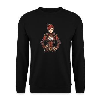 Steam Punk Schöne Frauen Steampunk - Unisex Pullover - Schwarz - Vorne - Alina (178cm) & Michal (187cm)