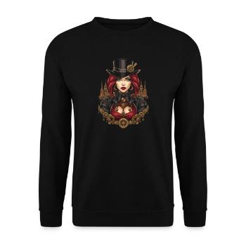 Steam Punk Beautiful Women Steampunk - Unisex Sweatshirt - black - Front - Alina (178cm) & Michal (187cm)