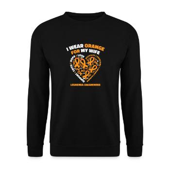 Strong Wife With Leukemia Hope And Love - Unisex Sweatshirt - black - Front - Alina (178cm) & Michal (187cm)