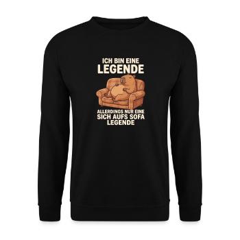 Capybara Sofa Legende lustiges Relax Motiv - Unisex Pullover - Schwarz - Vorne - Alina (178cm) & Michal (187cm)