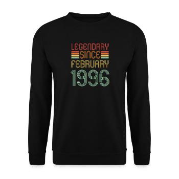 Légendaire depuis février 1996, Rétro, anniversaire - Sweat-shirt Unisexe - noir - Devant - Alina (178cm) & Michal (187cm)