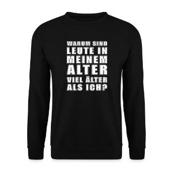 At my age - Unisex Sweatshirt - black - Front - Alina (178cm) & Michal (187cm)