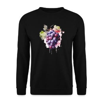 Grapes Watercolor - Unisex Sweatshirt - black - Front - Alina (178cm) & Michal (187cm)