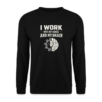 workers who are trained as welders and - Unisex Sweatshirt - black - Front - Alina (178cm) & Michal (187cm)