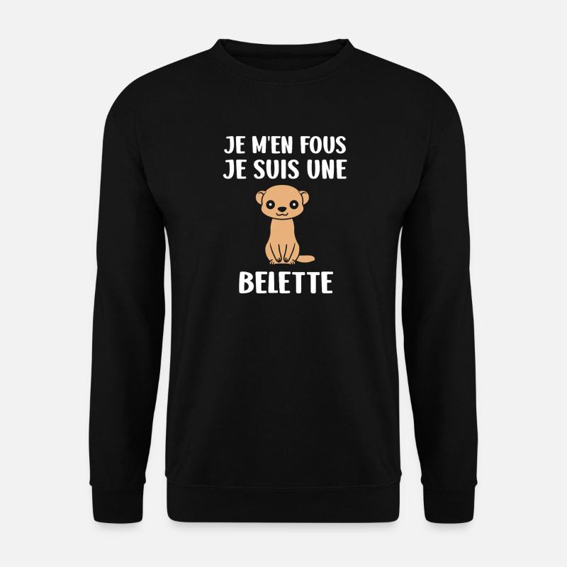 Cute Weasel on Black - Unisex Sweatshirt - black