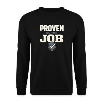 workers who are trained as welders and - Unisex Sweatshirt - black - Front - Alina (178cm) & Michal (187cm)