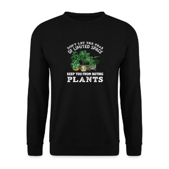 Plant Lovers Buy More Plants Gardeners - Unisex Sweatshirt - black - Front - Alina (178cm) & Michal (187cm)