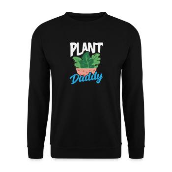 Plant Lover Daddy Plants Succulent Flower - Unisex Sweatshirt - black - Front - Alina (178cm) & Michal (187cm)