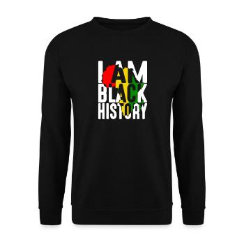 I Am Black History Africa Pan African Design - Unisex Sweatshirt - black - Front - Alina (178cm) & Michal (187cm)