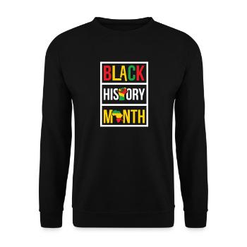 Black History Month Afro Pride Power Fist - Unisex Sweatshirt - black - Front - Alina (178cm) & Michal (187cm)