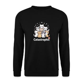 Cat Chaos: Cute Cartoon Cats with - Unisex Sweatshirt - black - Front - Alina (178cm) & Michal (187cm)