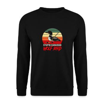 Design rétro de l’oiseau de hockey Sunset Loon - Sweat-shirt Unisexe - noir - Devant - Alina (178cm) & Michal (187cm)