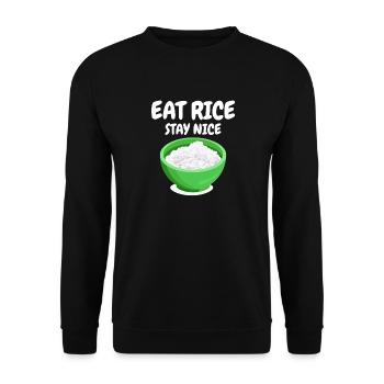 Rice International Cuisine Rice Lovers - Unisex Sweatshirt - black - Front - Alina (178cm) & Michal (187cm)