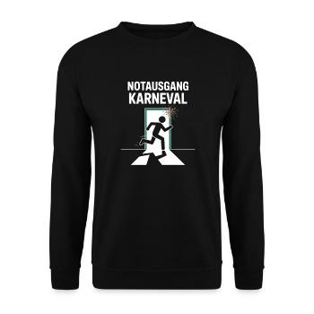 Emergency Exit Carnival Funny Carnival Saying - Unisex Sweatshirt - black - Front - Alina (178cm) & Michal (187cm)