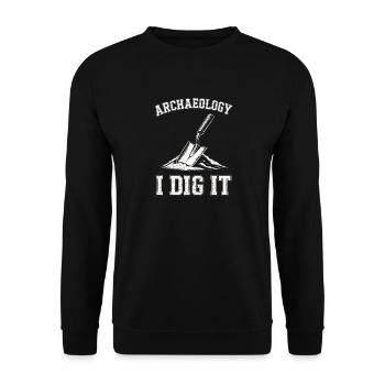 Archaeology I Dig It Trowel Design - Unisex Sweatshirt - black - Front - Alina (178cm) & Michal (187cm)