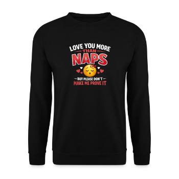 Funny Napping Sleep Lazy Tired Nap Time Humor - Unisex Sweatshirt - black - Front - Alina (178cm) & Michal (187cm)