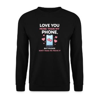 Lustiges Smartphone Handy Soziale Medien - Unisex Pullover - Schwarz - Vorne - Alina (178cm) & Michal (187cm)