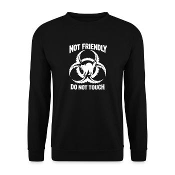 Not friendly Don't touch cat - Unisex Sweatshirt - black - Front - Alina (178cm) & Michal (187cm)