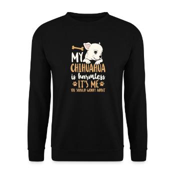 Chihuahua Chihuahueño Mon Chihuahua - Sweat-shirt Unisexe - noir - Devant - Alina (178cm) & Michal (187cm)