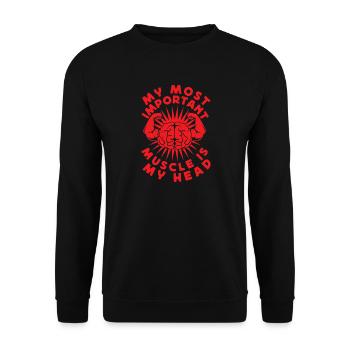 Fitness Motivation Bodybuilder Important Muscle - Unisex Sweatshirt - black - Front - Alina (178cm) & Michal (187cm)