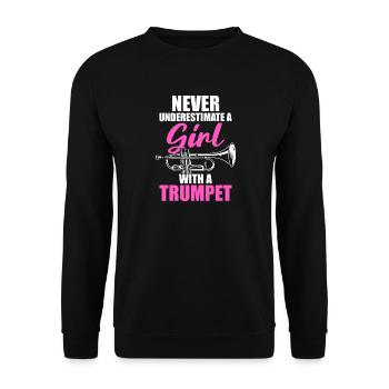 Une fille avec un trompettiste - Sweat-shirt Unisexe - noir - Devant - Alina (178cm) & Michal (187cm)