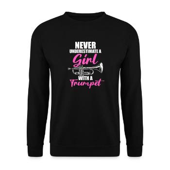 Une fille avec un trompettiste - Sweat-shirt Unisexe - noir - Devant - Alina (178cm) & Michal (187cm)