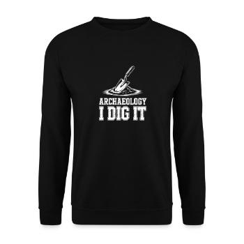Archäologie Ich grabe es aus - Unisex Pullover - Schwarz - Vorne - Alina (178cm) & Michal (187cm)