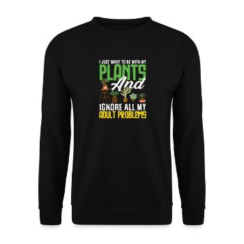 Ignore my problems as an adult funny - Unisex Sweatshirt - black - Front - Alina (178cm) & Michal (187cm)