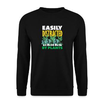 Plant lovers distracted by plants - Unisex Sweatshirt - black - Front - Alina (178cm) & Michal (187cm)