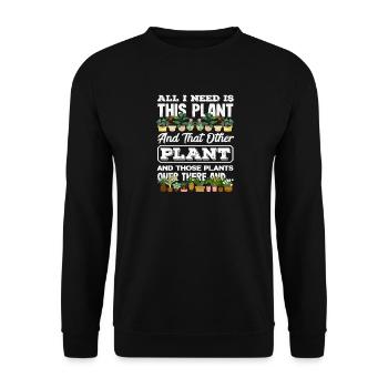 L’amoureux des plantes a besoin de plus de plantes plus drôles - Sweat-shirt Unisexe - noir - Devant - Alina (178cm) & Michal (187cm)