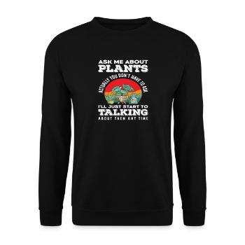 Les amateurs de plantes me posent des questions plus drôles sur les plantes - Sweat-shirt Unisexe - noir - Devant - Alina (178cm) & Michal (187cm)