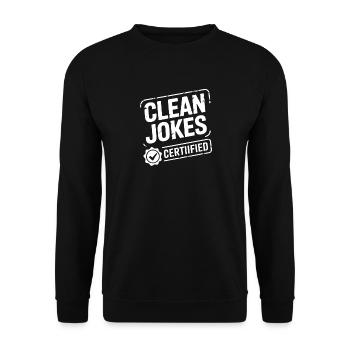 Clean Jokes Certiified Humor Fans - Unisex Sweatshirt - black - Front - Alina (178cm) & Michal (187cm)