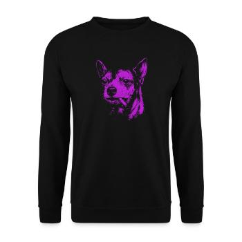 Chihuahua Raucht Lustiger Hunde Humor Meme - Unisex Pullover - Schwarz - Vorne - Alina (178cm) & Michal (187cm)