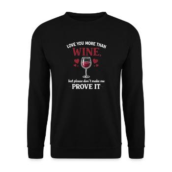 Lustiges Weinglas Rot-Weiß-Vino-Alkoholgetränk - Unisex Pullover - Schwarz - Vorne - Alina (178cm) & Michal (187cm)